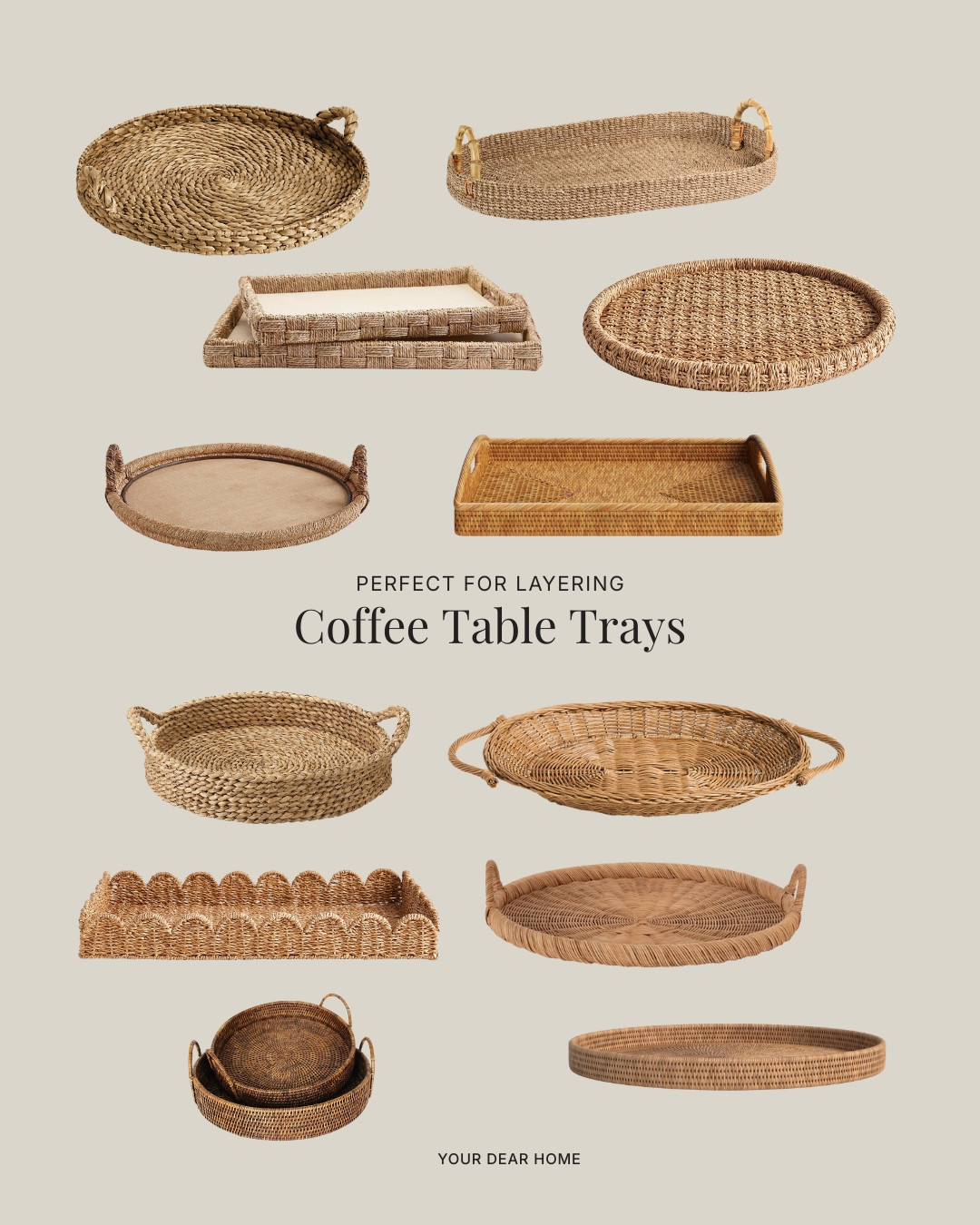 A tray does the heavy lifting for your coffee table styling. It pulls everything together and makes even a few pieces look intentional and styled. 

 #LTKHome