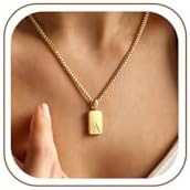 Initial Necklaces 18K Gold Plated,Gold Necklace for Women | Waterproof and Sweat-Resistant / Rein... | Amazon (US)