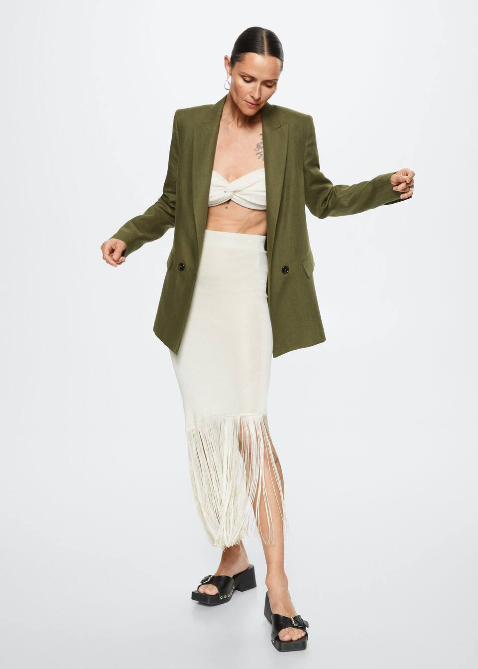 100% linen suit blazer | MANGO (US)