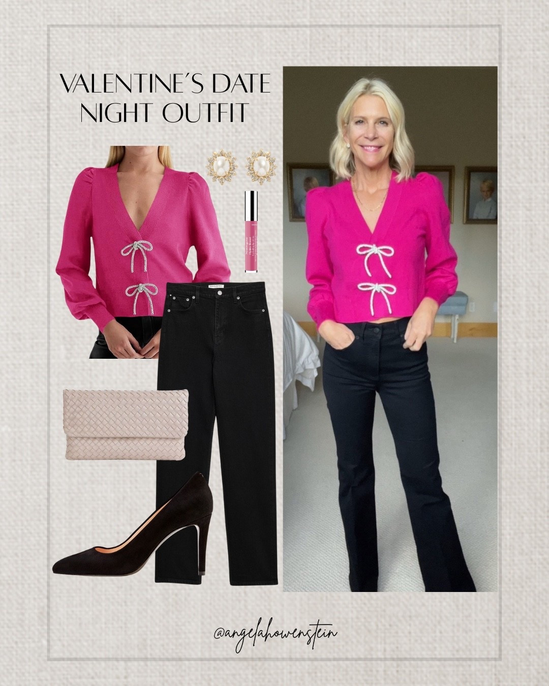 Found a look-for-less version of a top I wore years ago. And it’s from Amazon!  Perfect for Valentine’s date night — dress it up with heels or keep it easy with flats.

#valentinesoutfit #datenightlook #amazonfashion #lookforless #classicstyle #amazon



#LTKootd #LTKValentine #LTKOver40