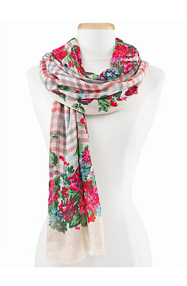 Flower &amp; Plaid Scarf | Talbots