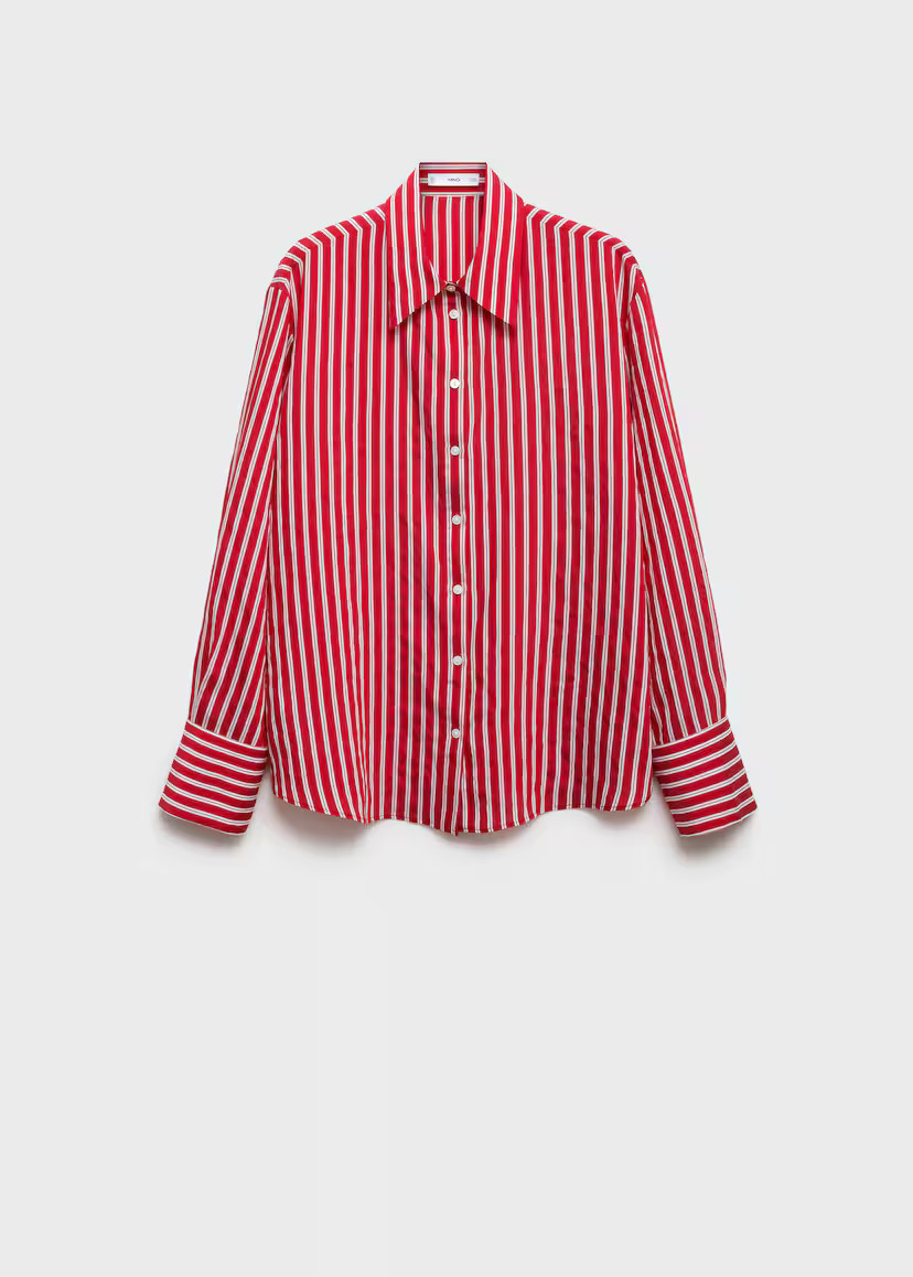 Striped straight shirt - Women | MANGO United Kingdom | MANGO (UK)