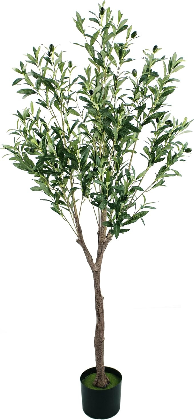 GUYUSO Artificial Olive Tree 5ft Tall Olive Tree in Plastic Pot Faux Olive Plant for Home Decorat... | Amazon (US)