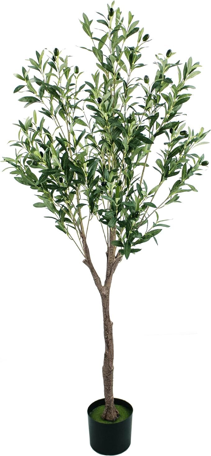 GUYUSO Artificial Olive Tree 5ft Tall Olive Tree in Plastic Pot Faux Olive Plant for Home Decorat... | Amazon (US)