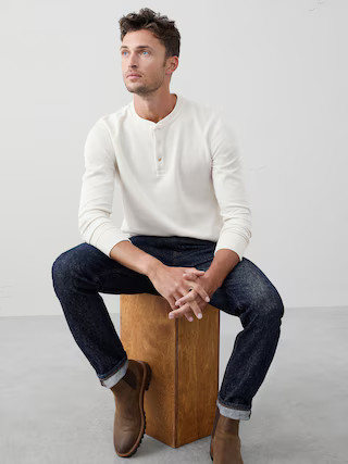 Waffle Knit Henley | Banana Republic Factory