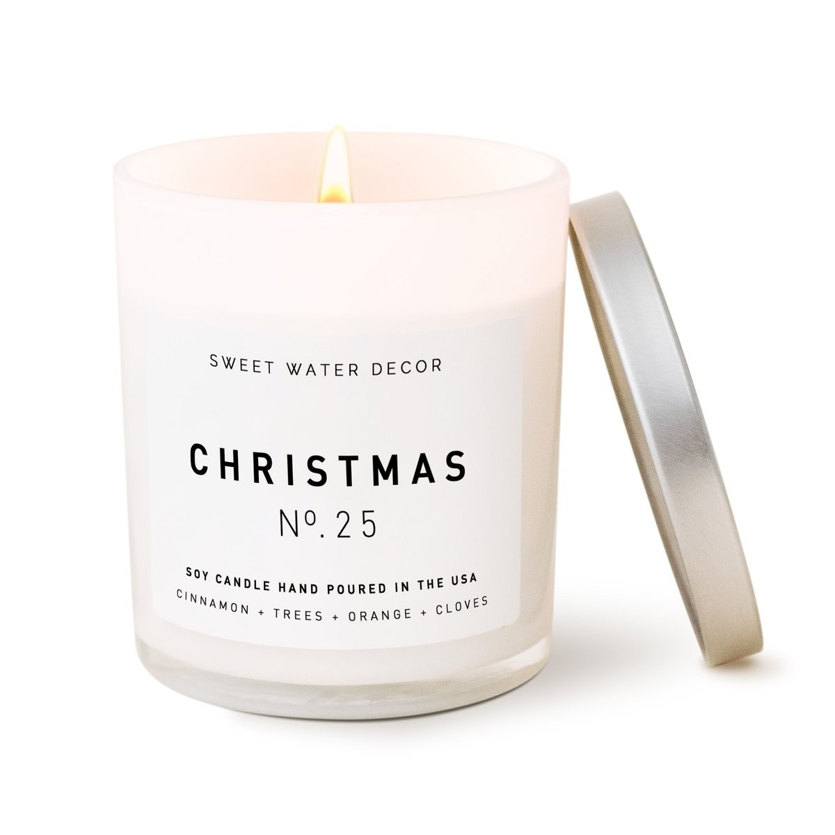 Christmas Soy Candle | White Jar Candle | Sweet Water Decor, LLC