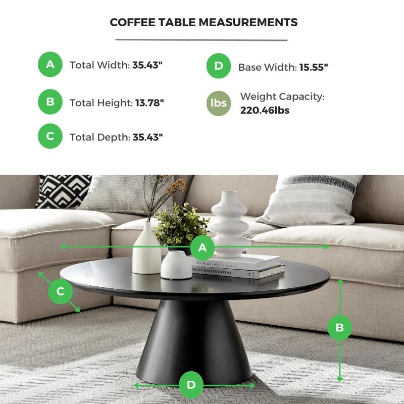 Palm Luxury Pedestal Round Coffee Table | Wayfair North America