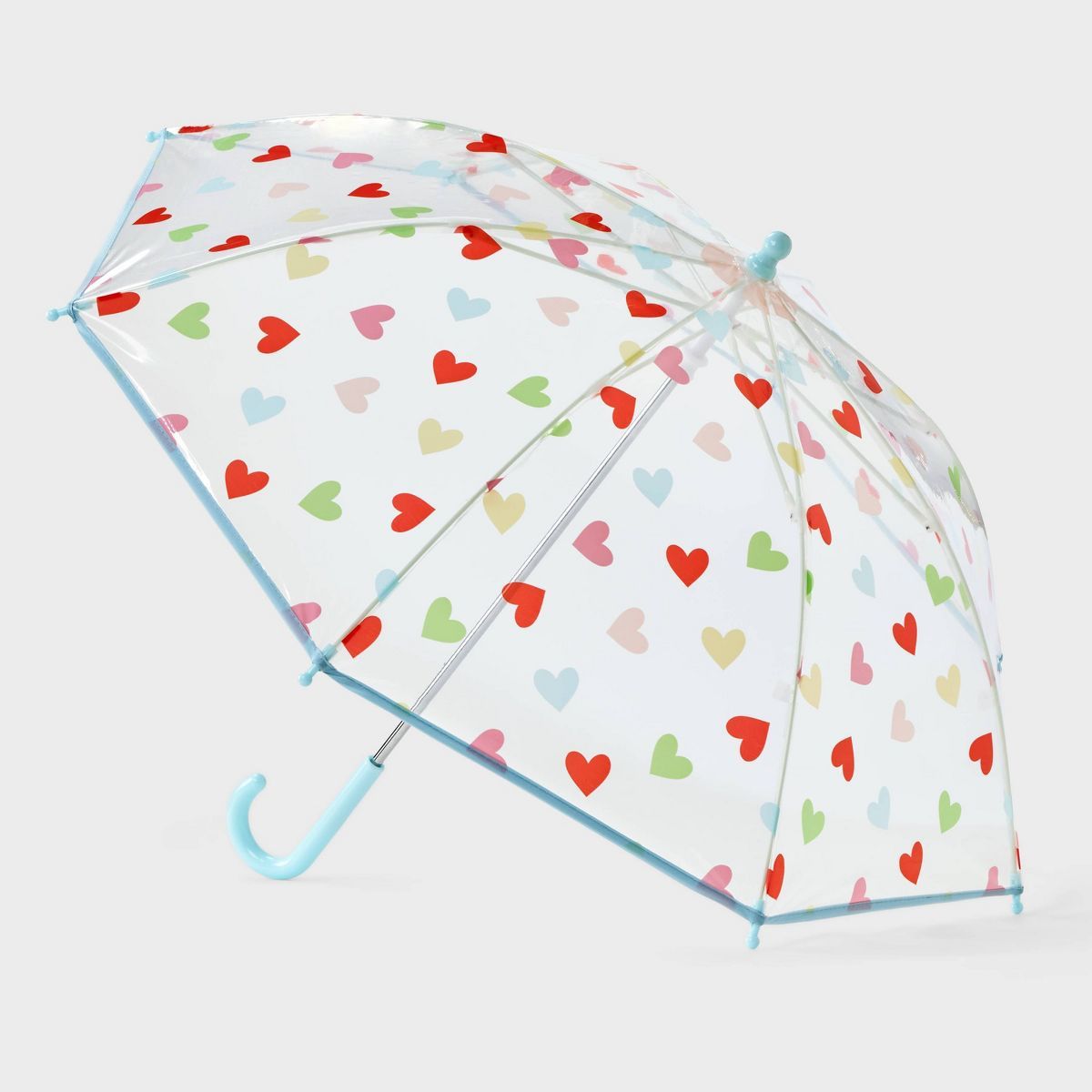 Girls' Heart Printed Stick Umbrella - Cat & Jack™ Clear | Target