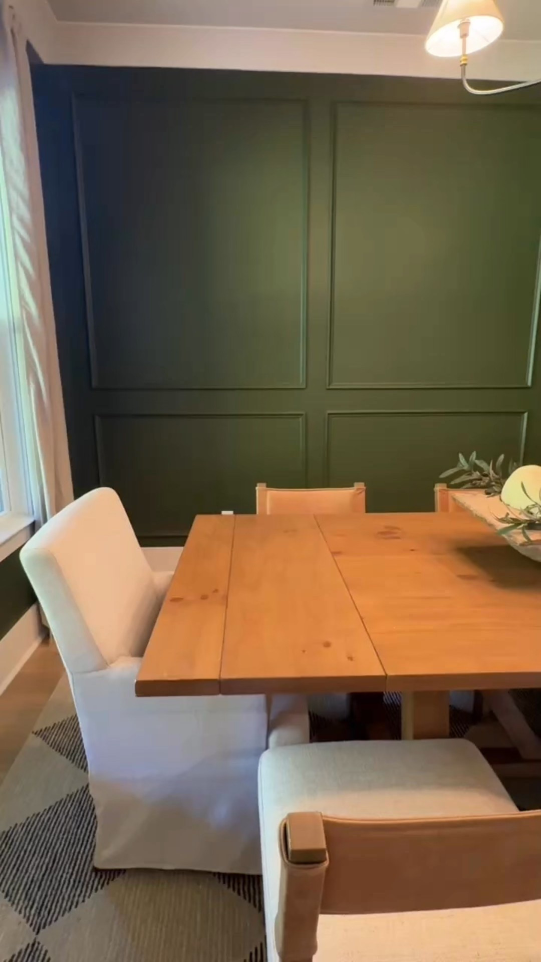 This space is so much more than a dining room. Most days we often eat at the counter because life is always go go go lately, but transforming this space to a beautiful entertainment area right before the holidays warms my heart. Cheers to more meals at the table!

Holiday dining area, thanksgiving dining room, Christmas dining room, minimal dining room, comfy dining room chairs, wood dining table, cream dining chairs, checkered dining rug, thanksgiving table set, October table set, dining room chandelier 

#LTKFamily #LTKHome #LTKSaleAlert