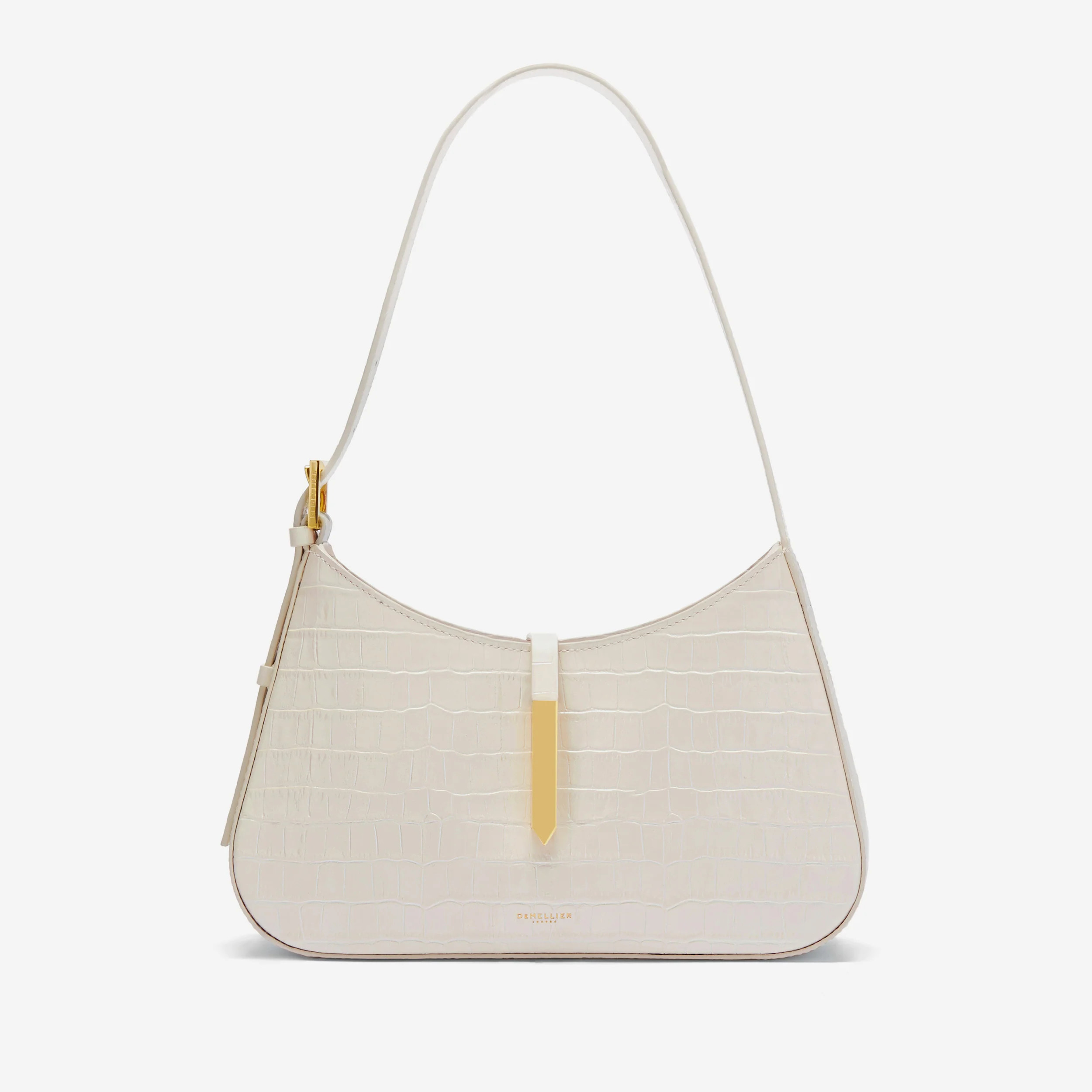 DeMellier The Tokyo in Off-White Croc-Effect Leather Shoulder bag | DeMellier