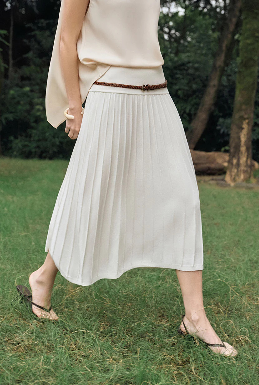 Czar Bamboo Knit Skirt - Ivory | Petite Studio NYC