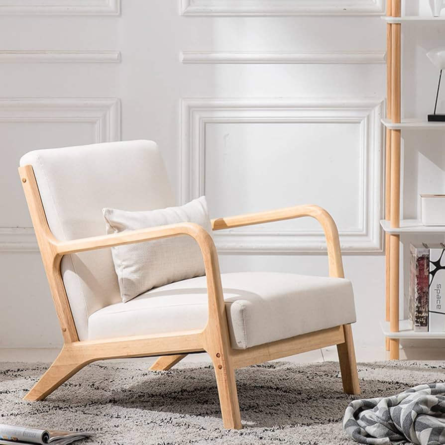 JOYBASE Lounge Arm Chair, Mid Century Modern Accent Chair, Wood Frame Armchair for Living Room, B... | Amazon (US)