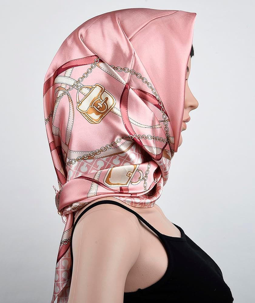 corciova 35x35 Large Square Satin Hair Scarf for Women – Silk-Feel Head Wrap, Night Protection,... | Amazon (US)