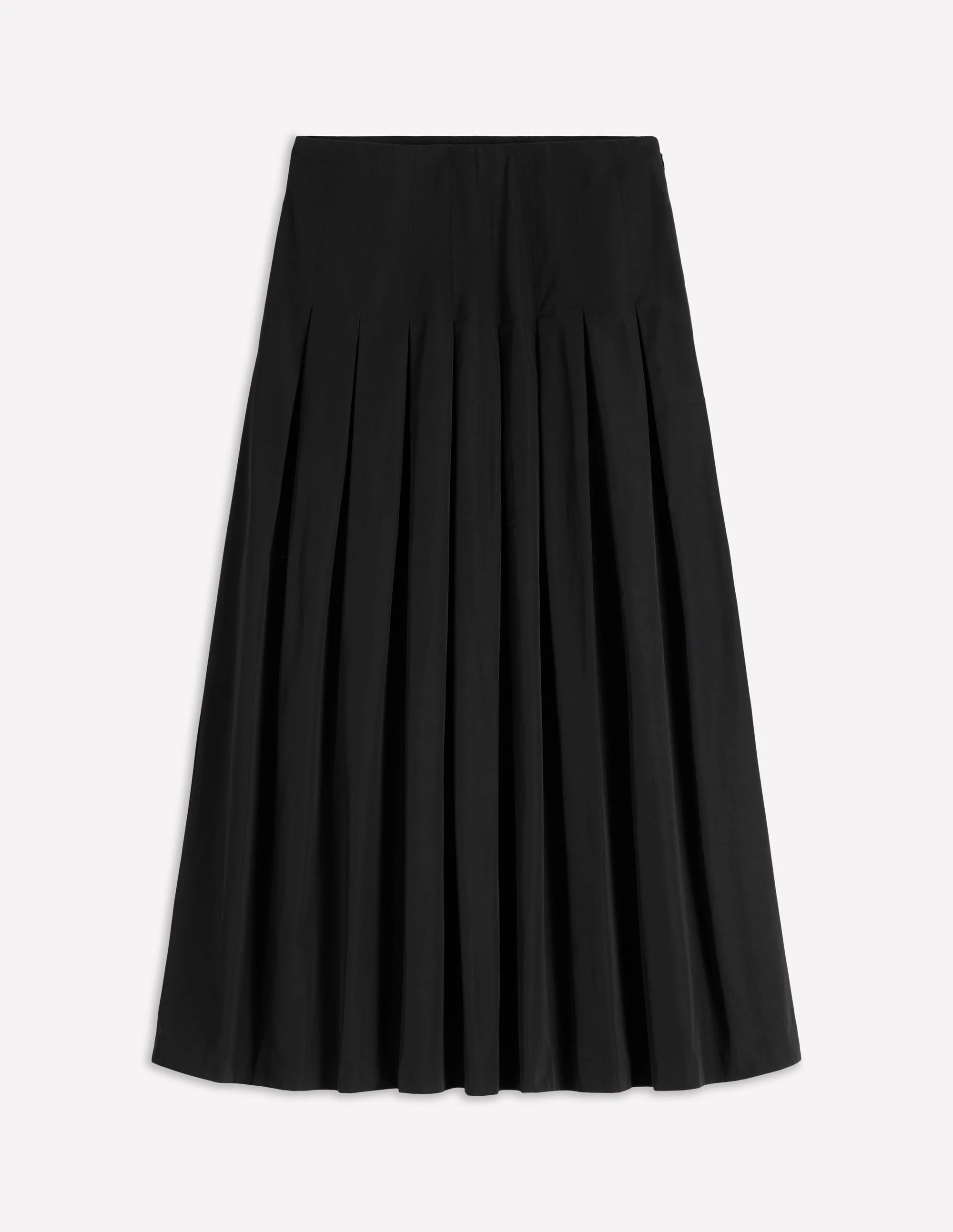 Valentina Taffeta Midi Skirt-Black | Boden UK