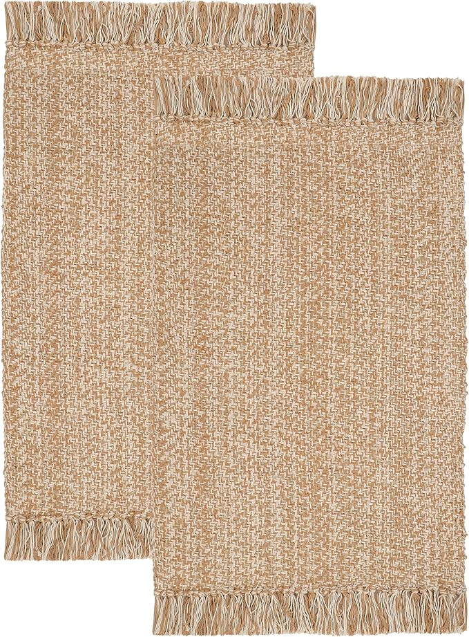 COTTON CRAFT Woven Area Rug - 2 Pack Reversible Boho Farmhouse Rustic Cotton Throw Rug Carpet wit... | Amazon (US)