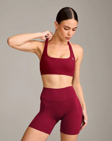 EasyLift™ Halter Bralette with Gray Logo 
 Ruby Red | Oner Active (UK / US)
