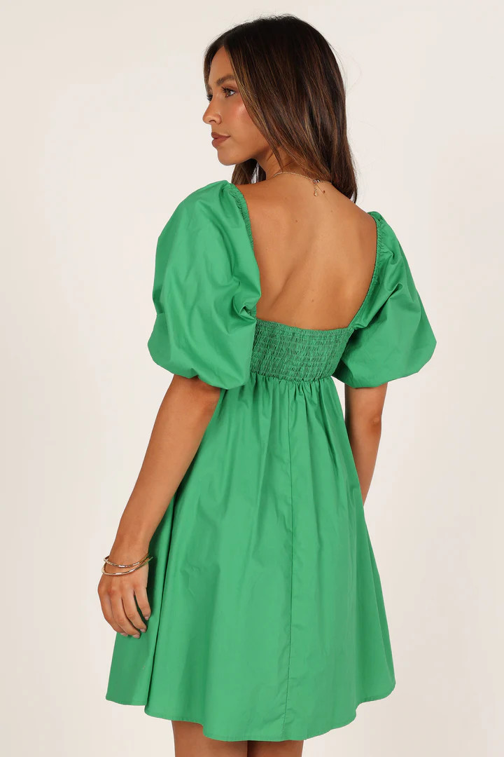 Lionel Puff Sleeve Midi Dress - Green | Petal & Pup (US)
