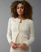 AE Fitted Crew Neck Cardigan | American Eagle Outfitters (US & CA)