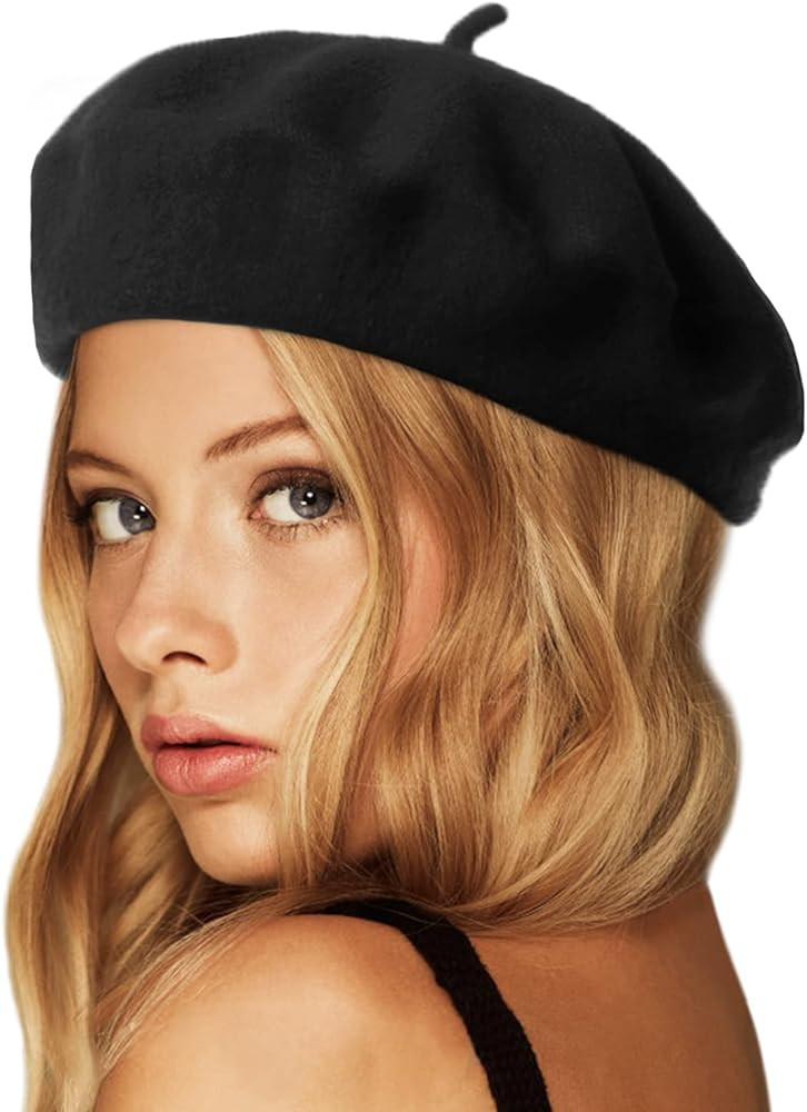 Wheebo Wool Beret Hat, Solid Color Winter Warm Cap
        French Style, for Women Girls Lady | Amazon (US)