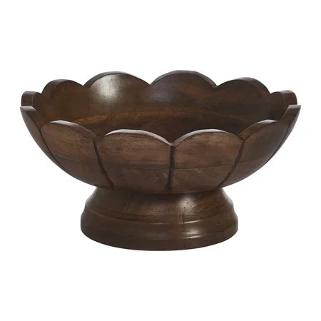 My Texas House Brown 9" Mango Wood Scallop Decorative Bowl | Walmart (US)