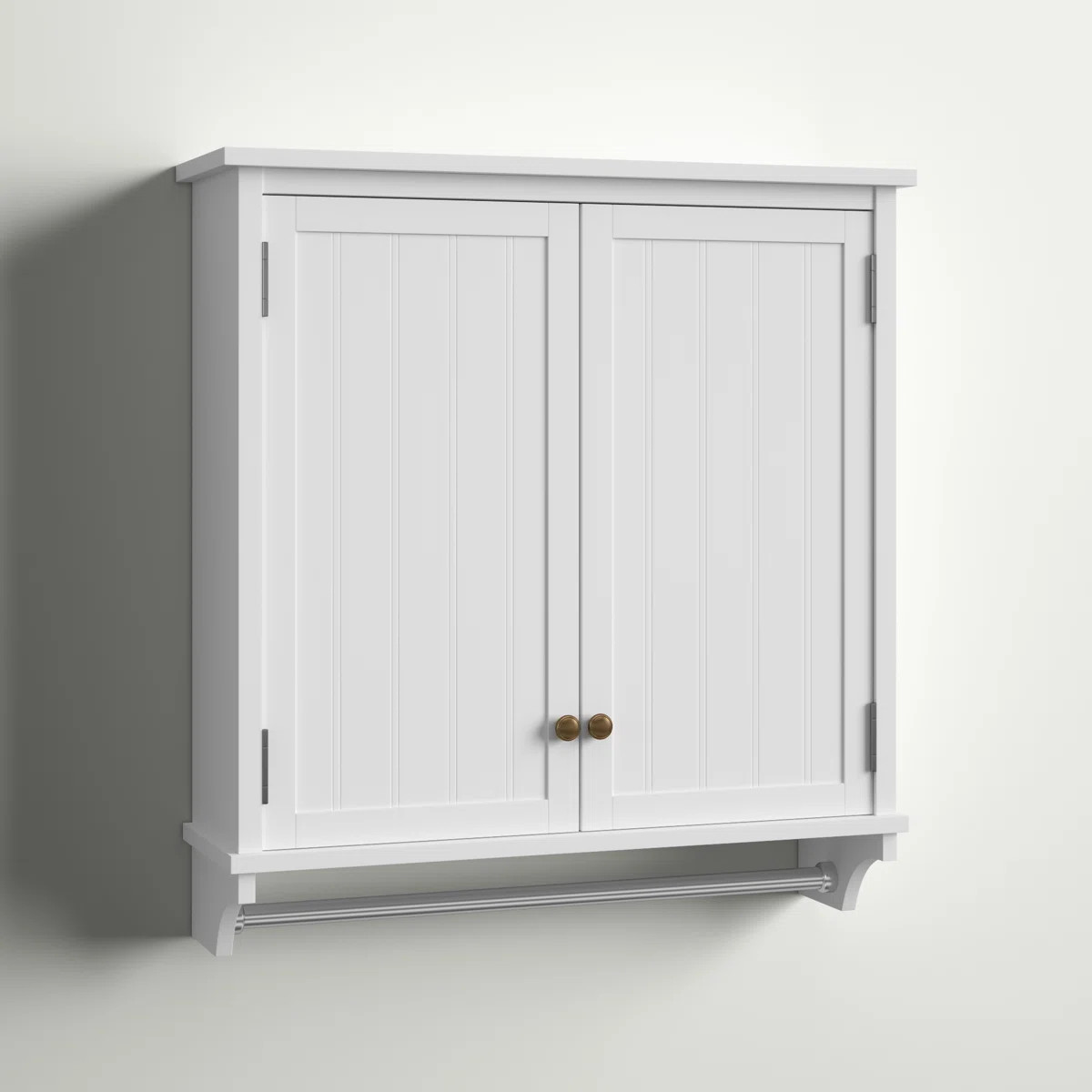 Belz 27"W 29"H Traditional Style Over The Toilet Organizer With A 2 Door Cabinet And Towel Rod | Wayfair North America