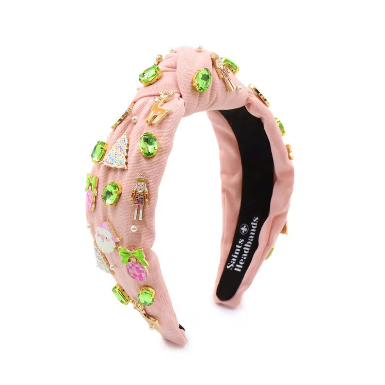 Pink Padded Christmas Headband: Nutcrackers, Santa, Sparkling Gems - Etsy | Etsy (US)