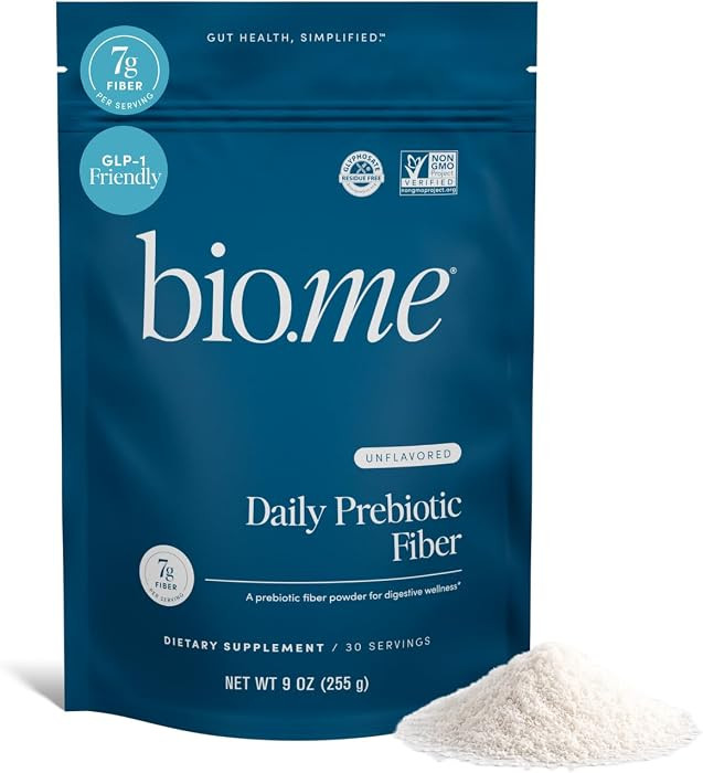 Bio.me Daily Prebiotic Fiber Powder Unflavored - 7g Per Serving - Soluble & Insoluble Fiber Suppl... | Amazon (US)