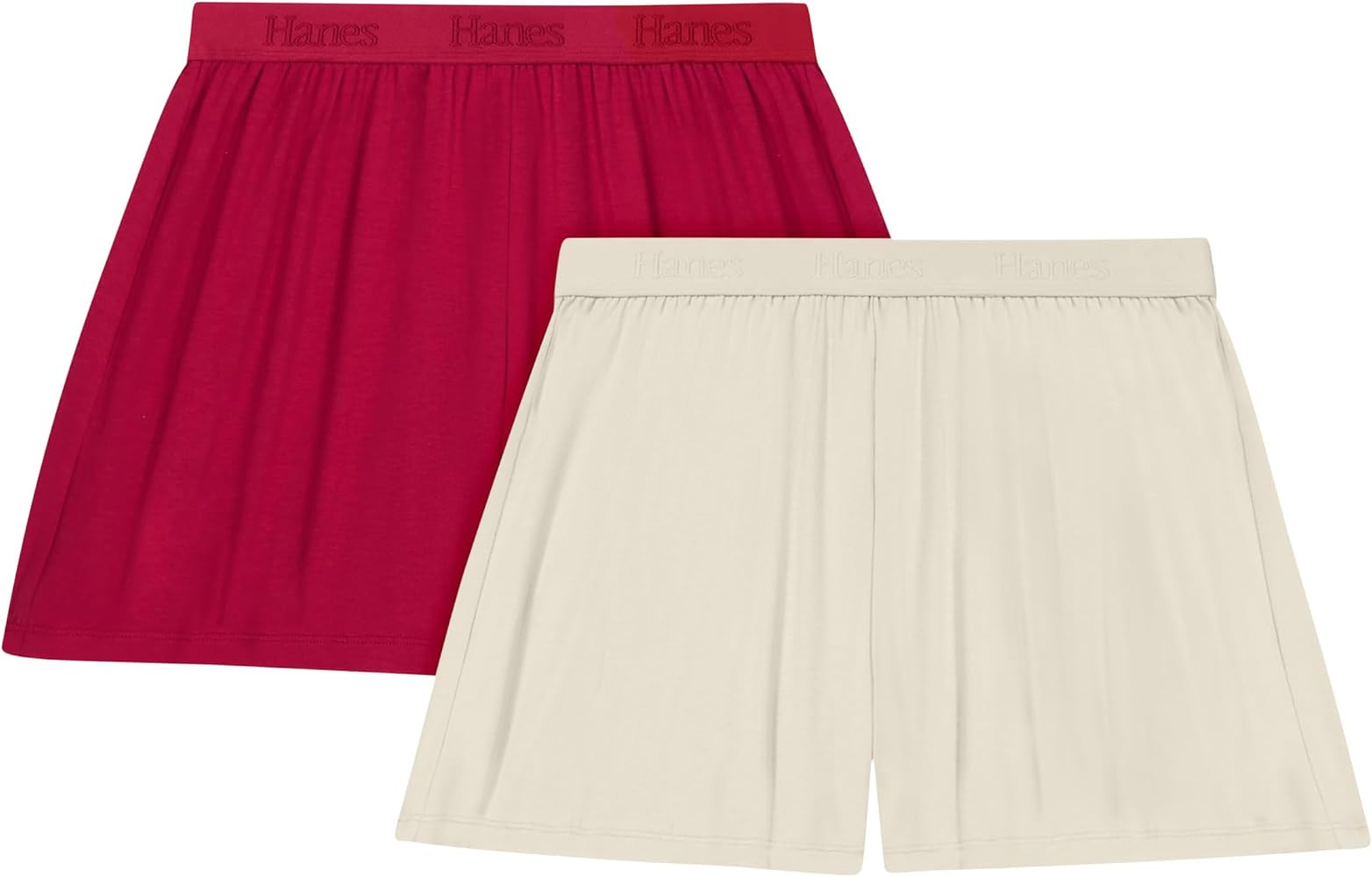 Hanes Women's Originals Sleep Shorts, 2-Pack, Comfywear Supersoft Lounge Shorts Pack, 3.25" | Amazon (US)