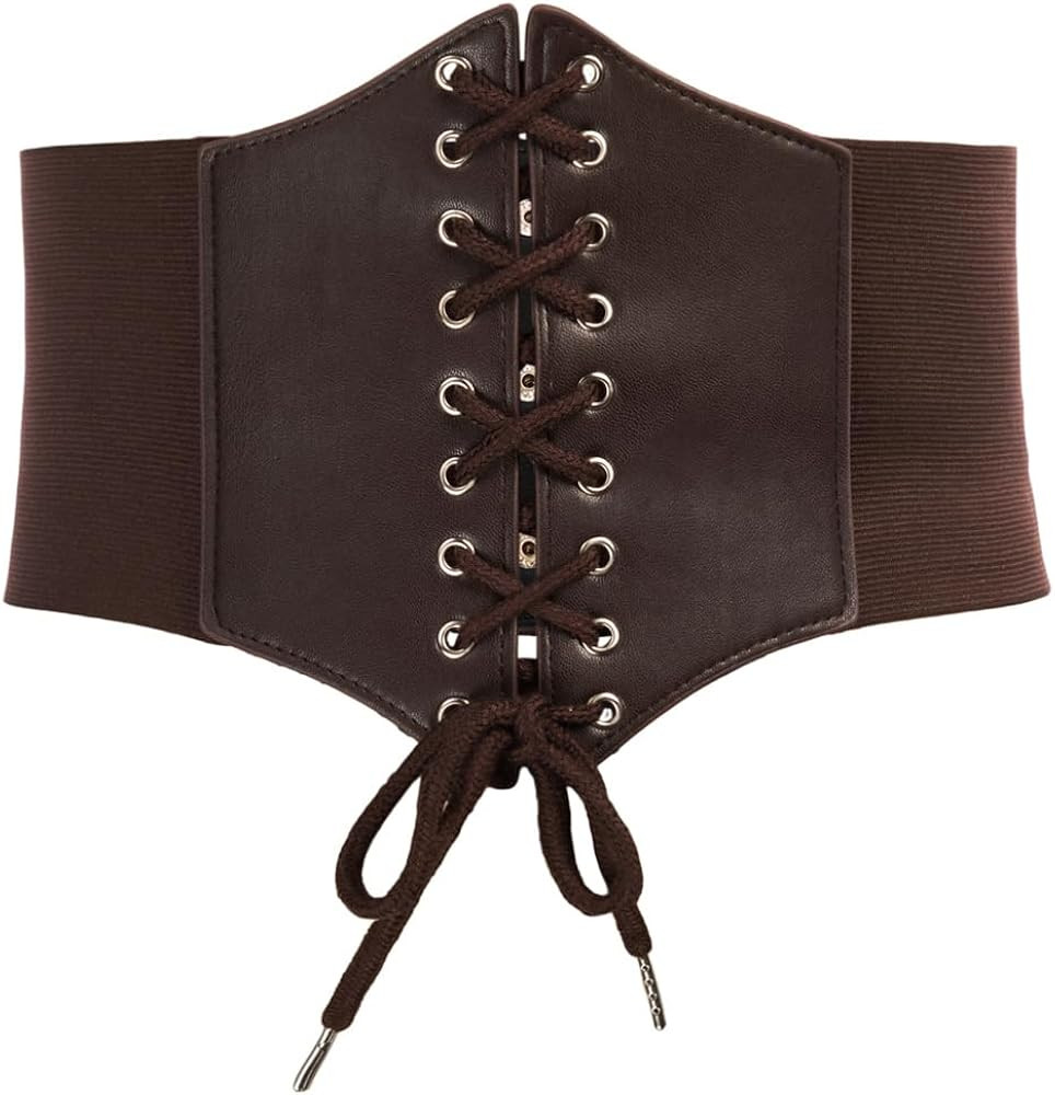GRACE KARIN Lace-up Cinch Belt Tied Corset Elastic Waist Belt | Amazon (US)