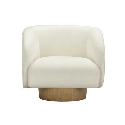 Glaser Cream Velvet Swivel Accent Chair | Wayfair North America