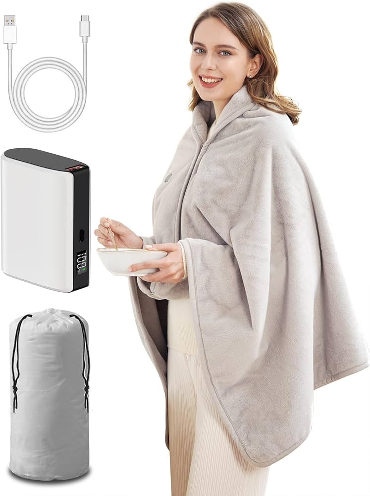 Heated Blanket Battery Operated,with Battery Pack,Cordless USB Heated Shawl,Outdoor Portable Elec... | Amazon (US)