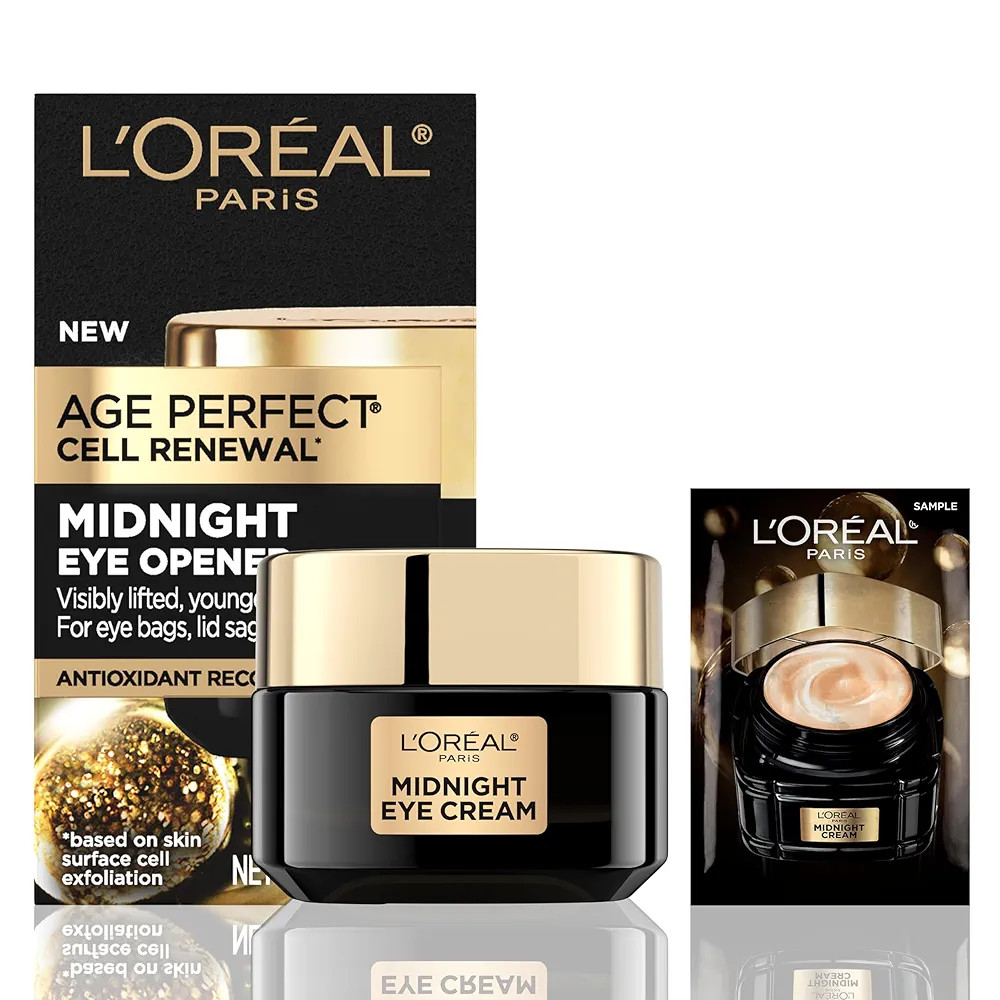 L'Oreal Paris Age Perfect Cell Renewal Midnight Eye Cream, Antioxidant-Rich Under Eye Cream to Tr... | Amazon (US)