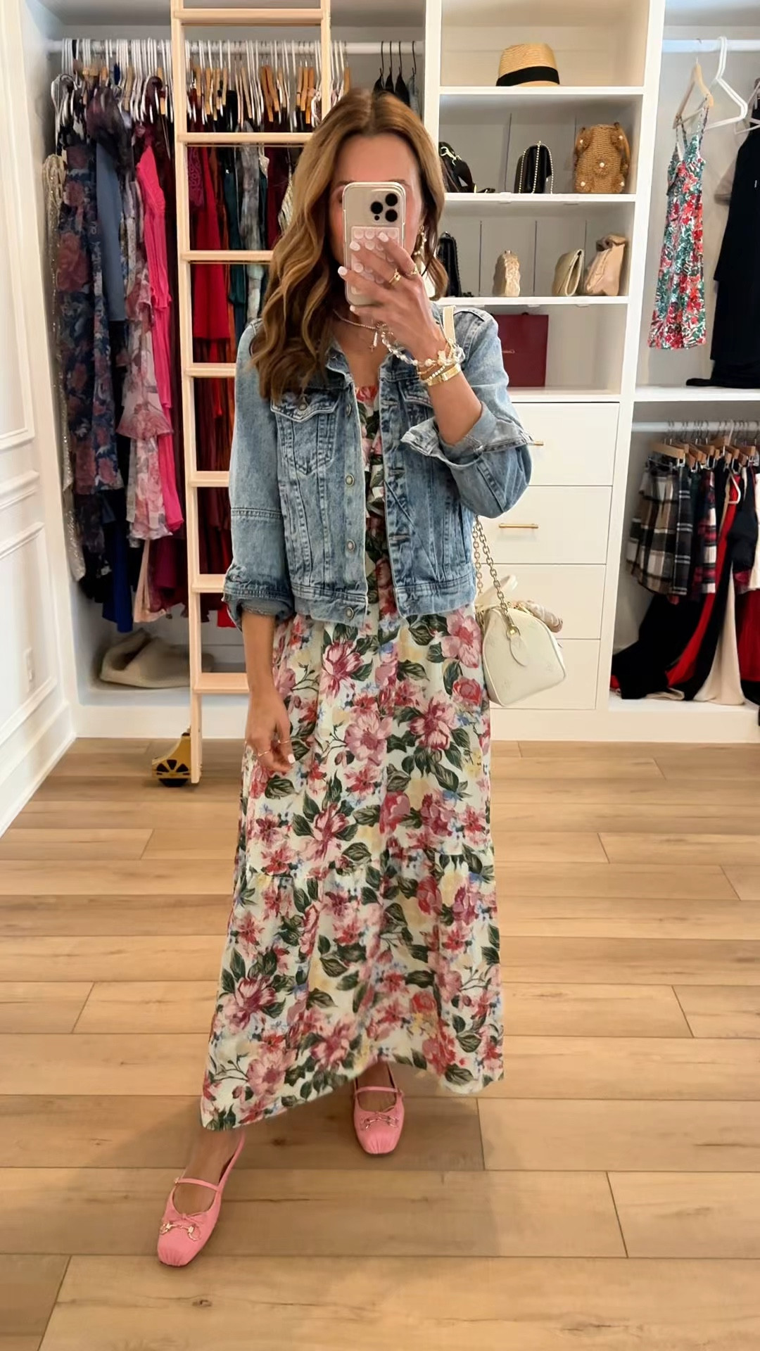 My spring outfit of the day! Target floral maxi dress in XS. Free People denim jacket in XS. Gucci ballet mule slides in sz 37 (I’m usually a 6.5). Spring outfit. Palm beach outfit. Spring dress. Vacation dress. Resort outfit. Cruise outfit. Resort wear. 

#LTKSwim #LTKootd #LTKTravel