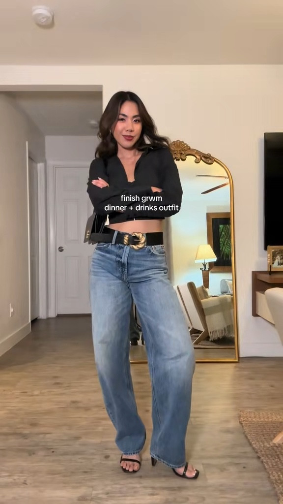 dinner and drinks outfit idea 🖤🍸

fit deets 🔗 

#girlsnightoutfit #dinneroutfit #goingouttop #barreljeans  #nightcore #grwm #stylingideas #vegasoutfit #statementbelt 

#LTKPetite #LTKStyleTip