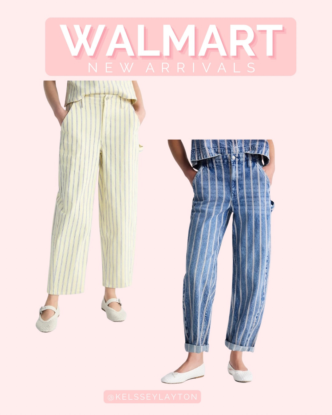 Walmart new arrival, free assembly striped jeans

#LTKootd