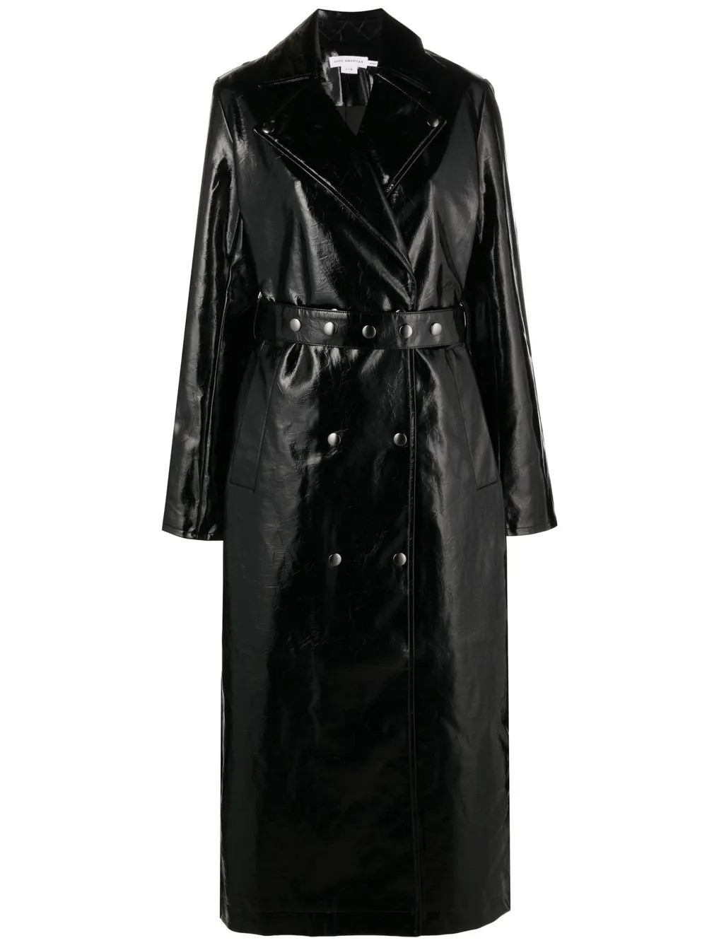 faux leather trench coat | Farfetch Global
