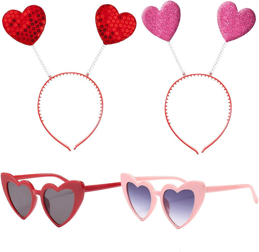 Heart Headbopper Eyeglasses Valentine's Day Headband Hair Accessories for Holiday Costume Party P... | Amazon (US)