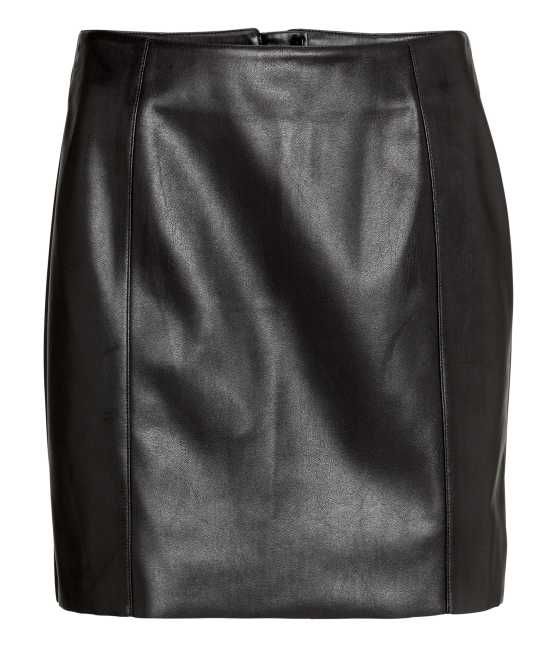 H&M - Imitation Leather Skirt - Black - Women | H&M (US)