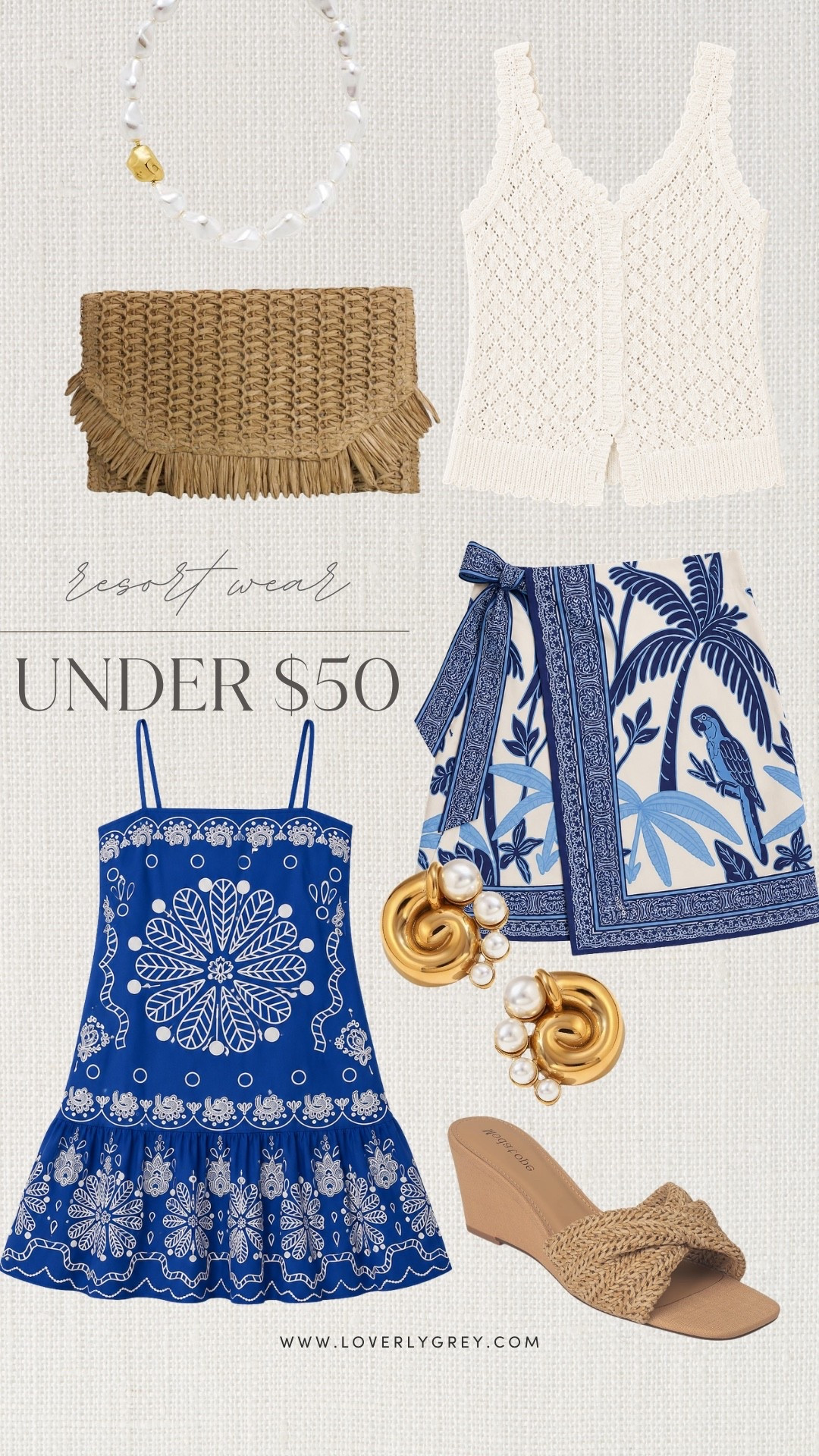 The blue-and-white color combination is always a favorite this time of year. From the printed skirt and dress to the woven accessories and statement earrings, these under-$50 finds are perfect for summer vacations, weekend brunches, and warm-weather events!

#LTKdayinmylife #LTKootd #LTKgrwm