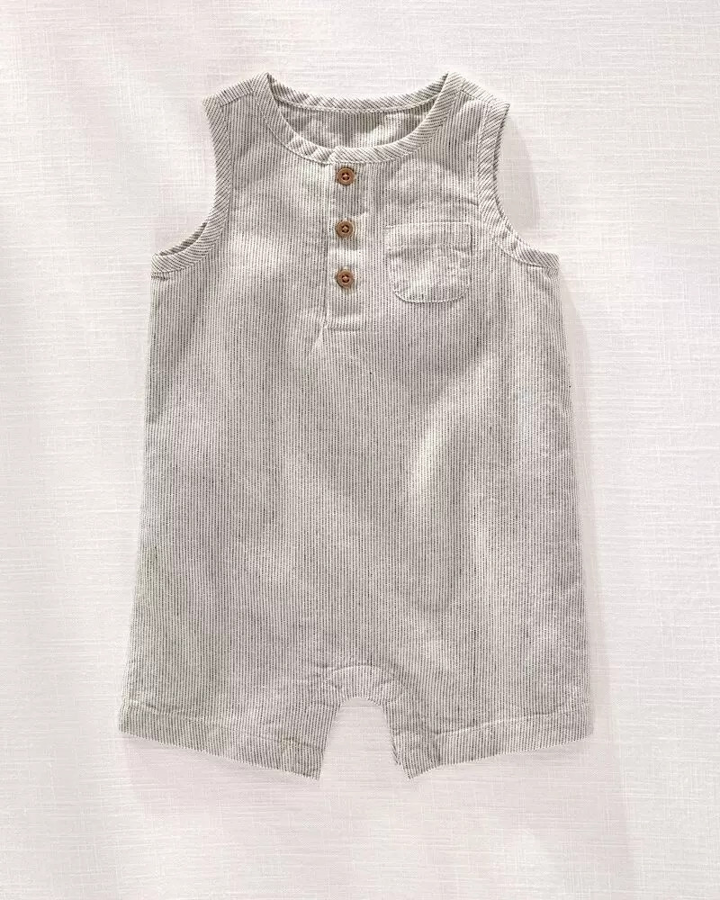 Baby Hilary Duff Striped Linen Romper | Carter's