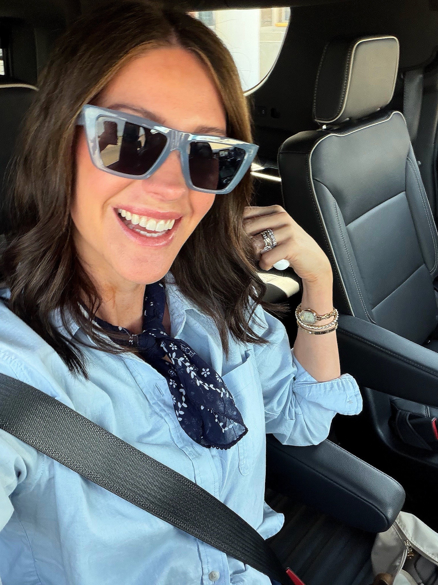 How fun are these colored sunglasses? They also come in a mint green (for a great price). Loving this scarf that came in a two pack.

#LTKCon #LTKootd #LTKdayinmylife