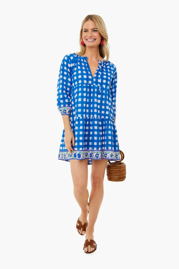 London Blue Gingham Print Priya Dress | Tuckernuck (US)
