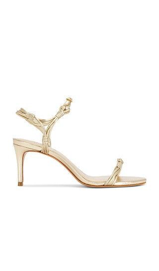 Schutz Nara Mid Sandal in Metallic Gold. - size 7.5 | Revolve Clothing (Global)
