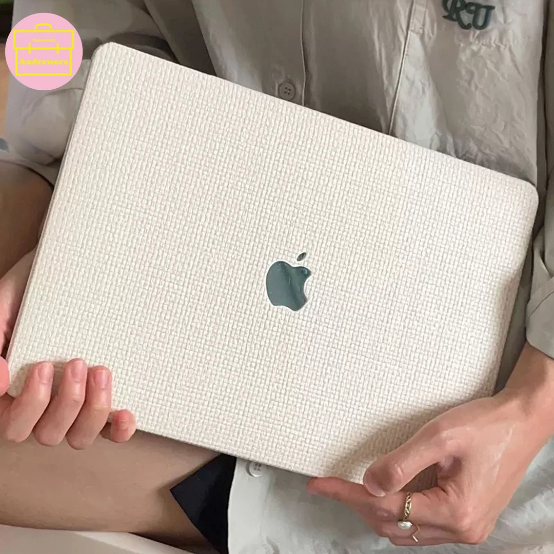 Beige Check Leather MacBook Case, Vintage Check Leather Laptop Case, MacBook Pro 13 M1 M2, MacBoo... | Etsy (US)