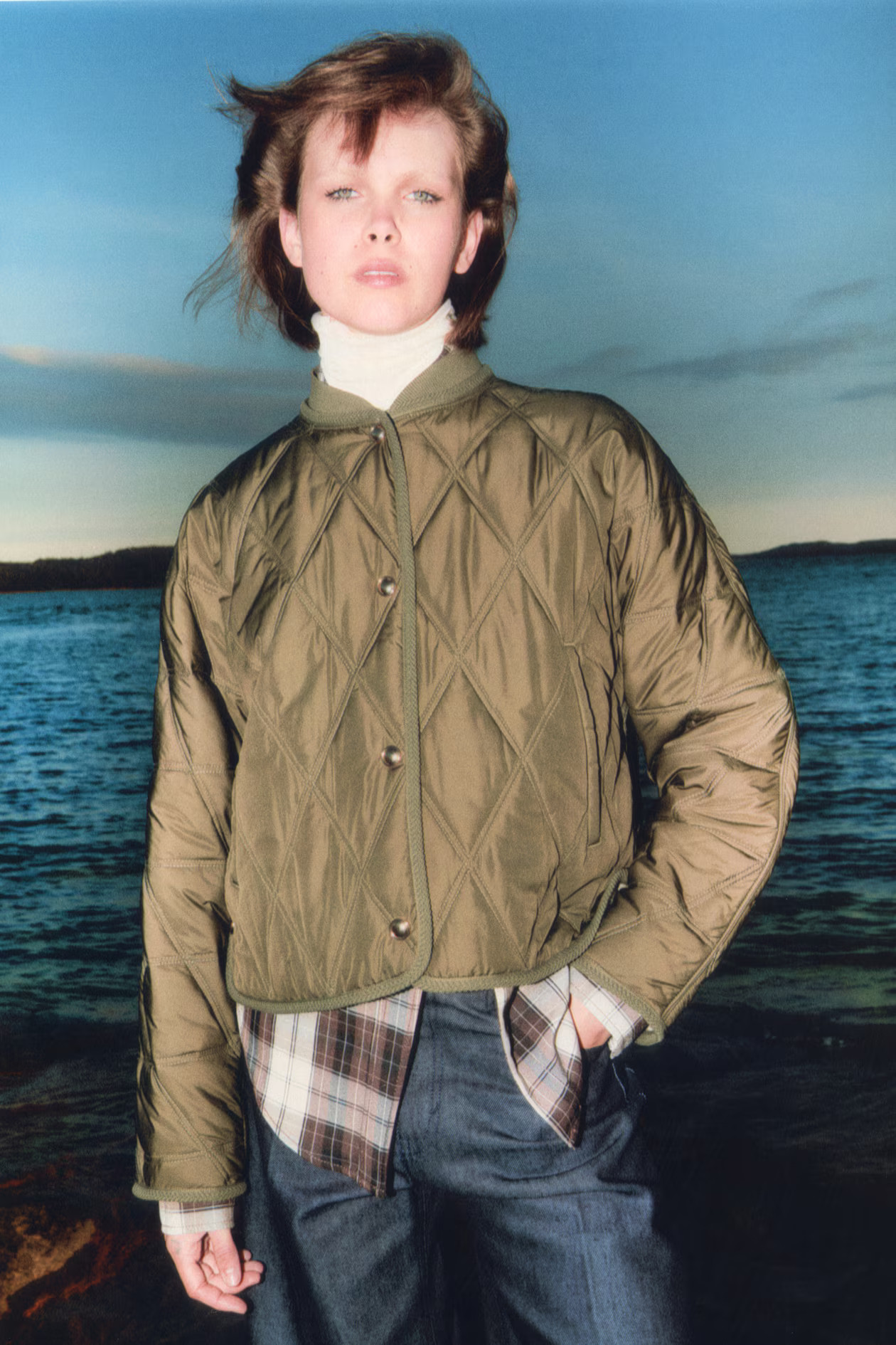 Quilted Jacket - Dark khaki green - Ladies | H&M US | H&M (US + CA)