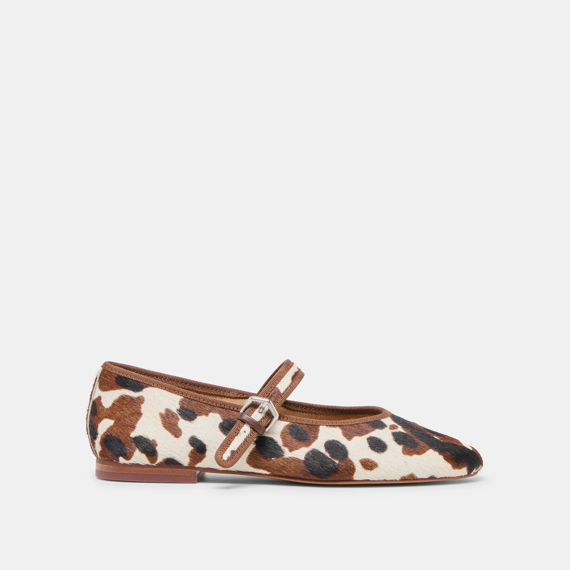 Roslyn Cocoa Taurus Calf Hair | Ballet Flats | DolceVita.com