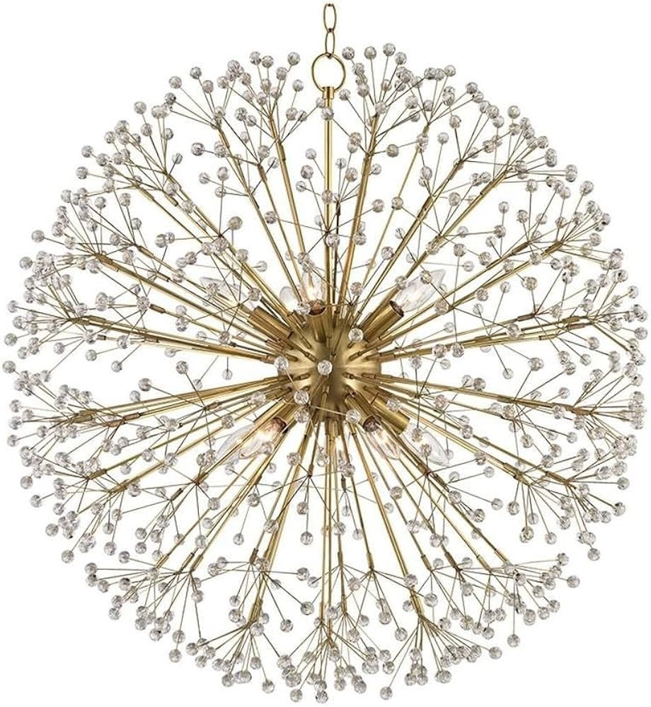 Hudson Valley Lighting HUD6030-AGB Contemporary Modern Ten Light Chandelier Wall-sconces, 10, Bra... | Amazon (US)