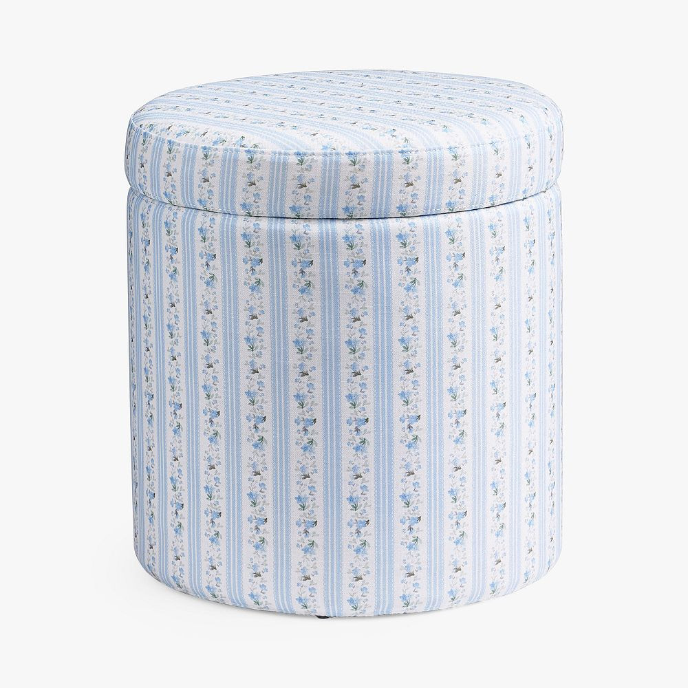 LoveShackFancy Round Storage Ottoman | Pottery Barn Teen