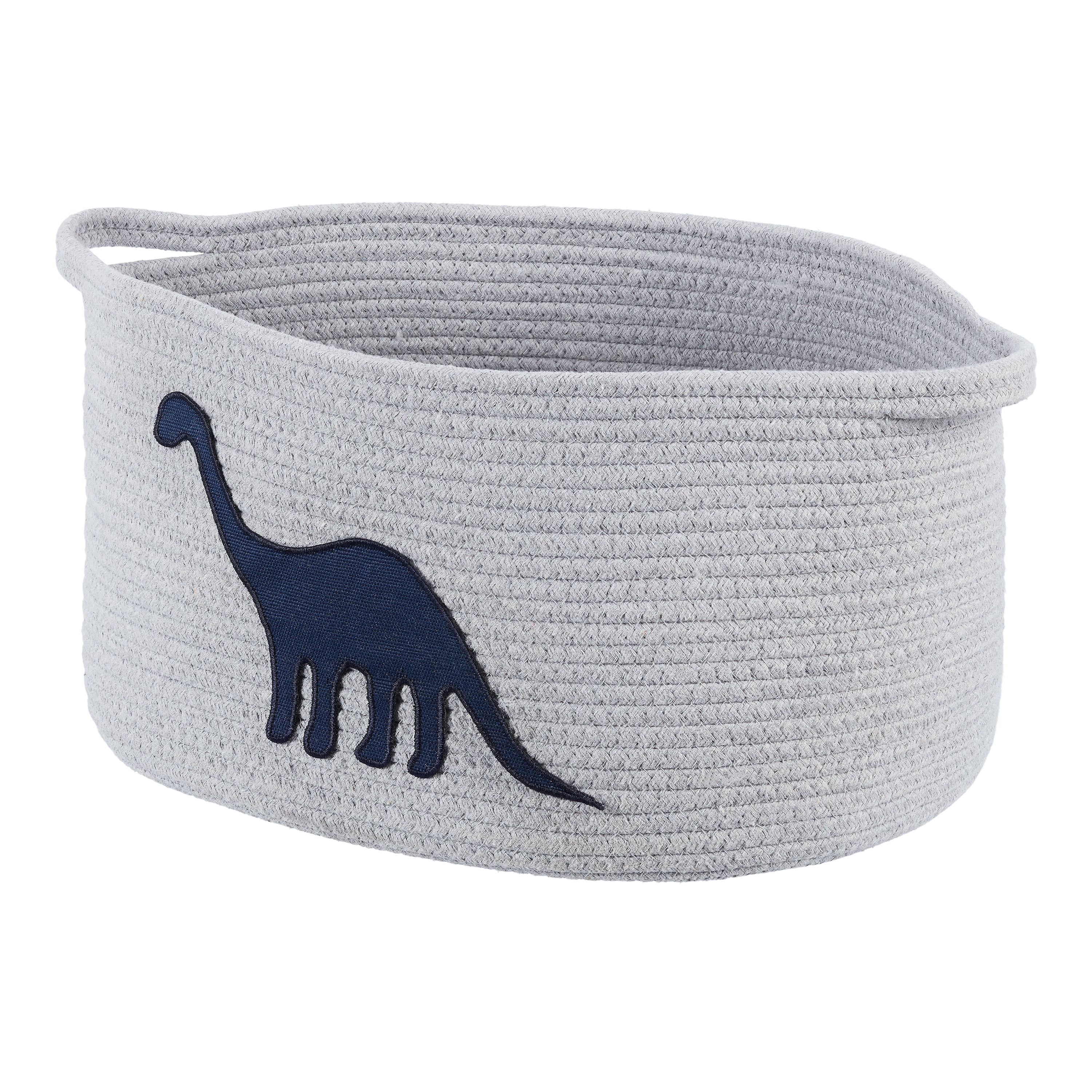 Better Homes & Gardens Cotton Rope Rectangle Tote Bin, Bronto Dino Applique - Walmart.com | Walmart (US)