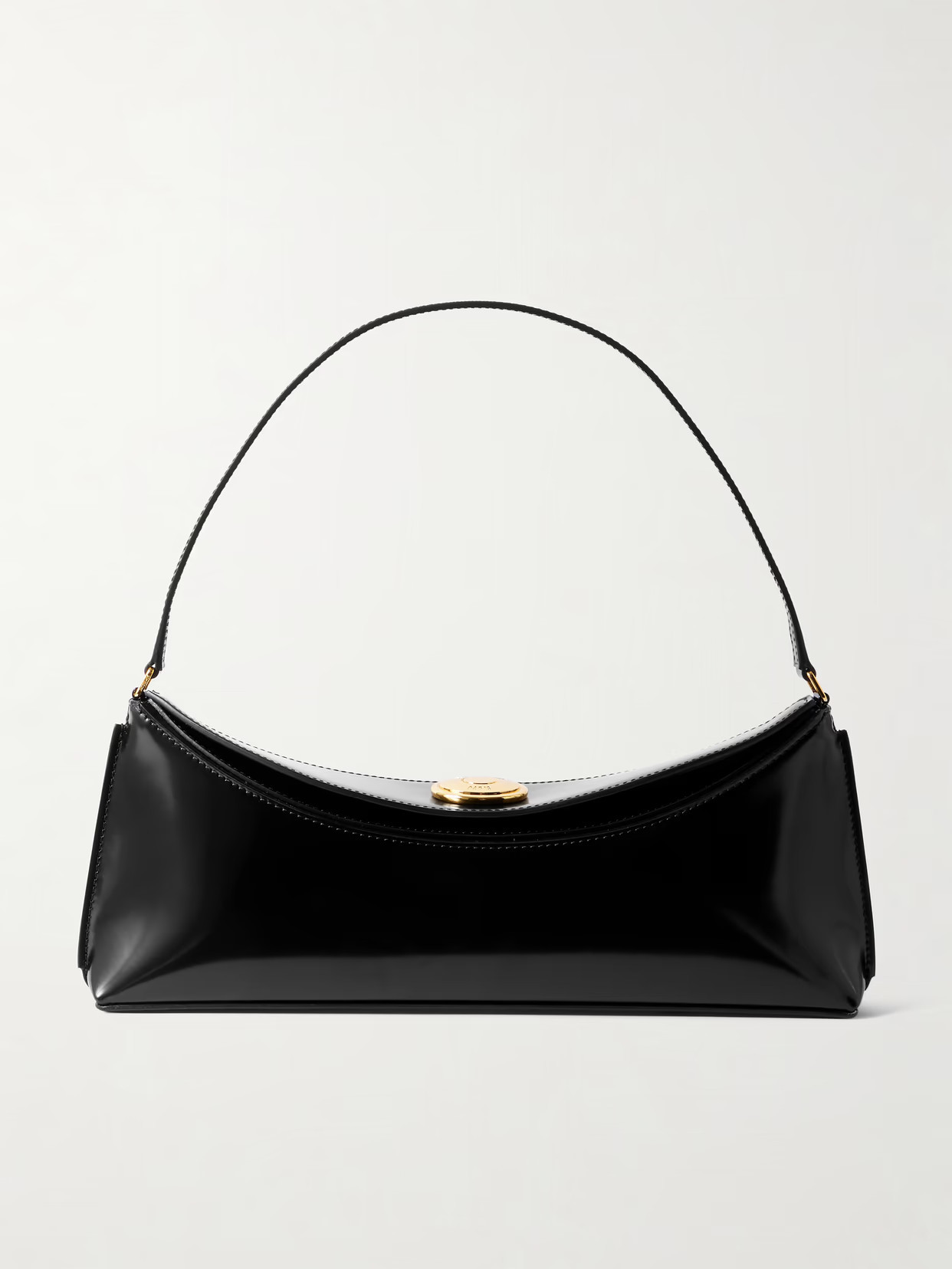 Jacquemus - Le Calisso Polished-leather Shoulder Bag - Black | NET-A-PORTER (US)